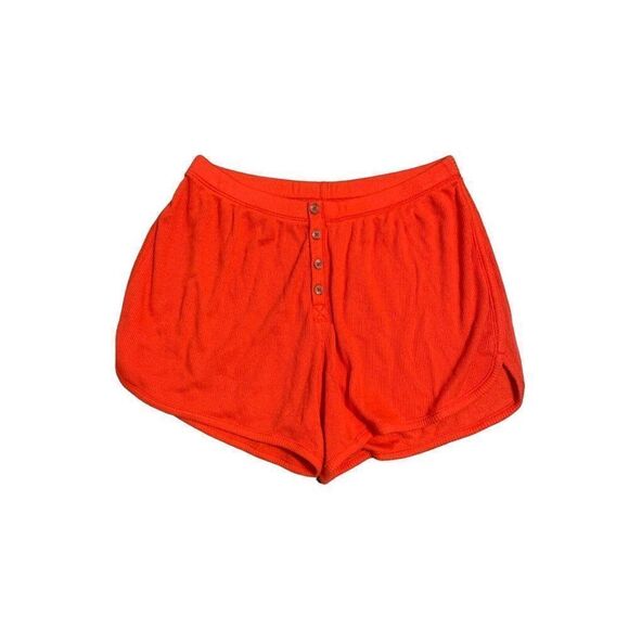 madewell womens solid red ribbed shorts small - Picture 1 of 5